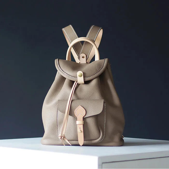 Cute Womens Lleather Rucksack Bag Leather Backpack Purse For Women