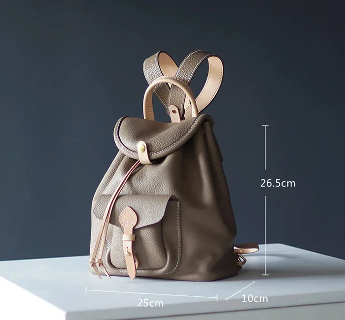 Cute Womens Lleather Rucksack Bag Leather Backpack Purse For Women