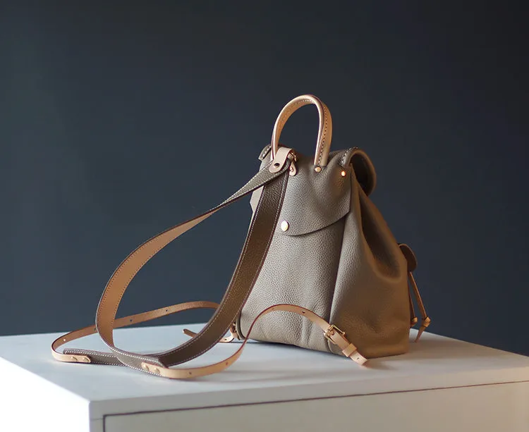 Cute Womens Lleather Rucksack Bag Leather Backpack Purse For Women