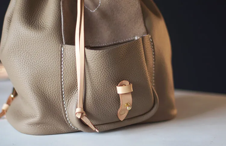 Cute Womens Lleather Rucksack Bag Leather Backpack Purse For Women