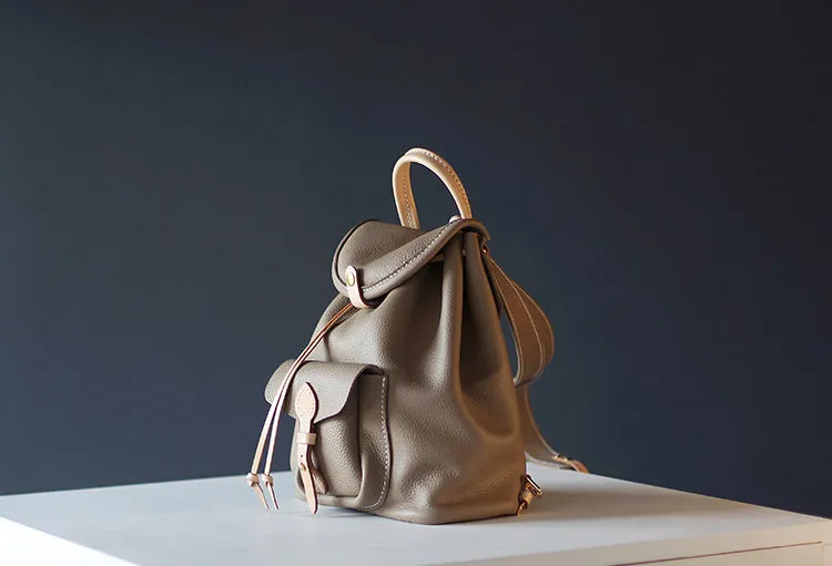 Cute Womens Lleather Rucksack Bag Leather Backpack Purse For Women