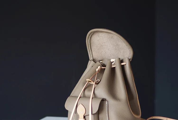Cute Womens Lleather Rucksack Bag Leather Backpack Purse For Women