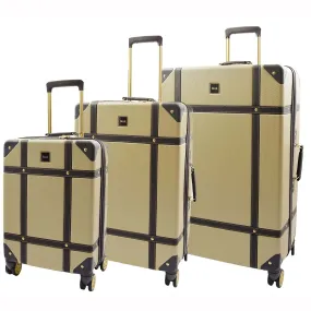 DR515 Travel Luggage with 8 Spinner Wheels Gold
