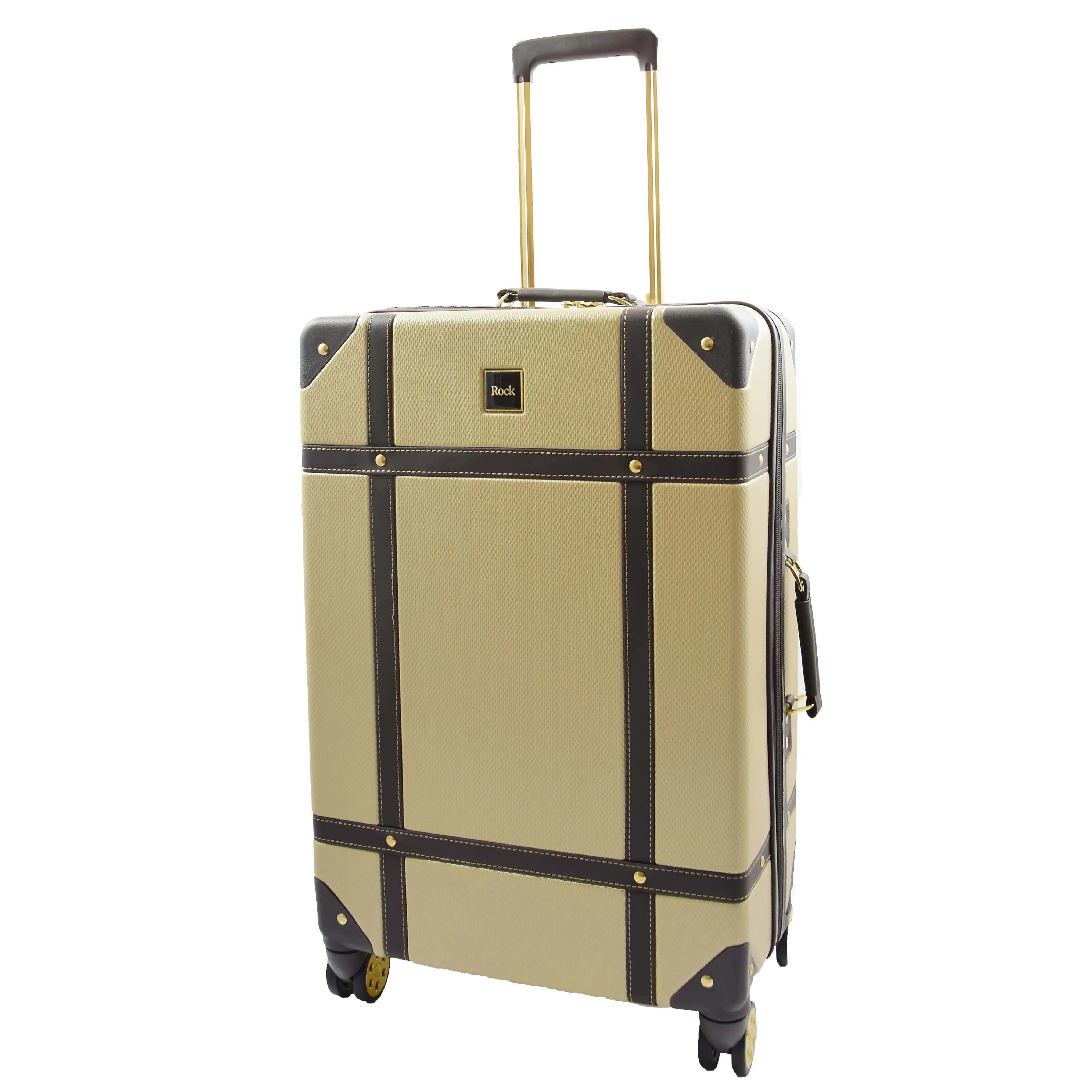 DR515 Travel Luggage with 8 Spinner Wheels Gold