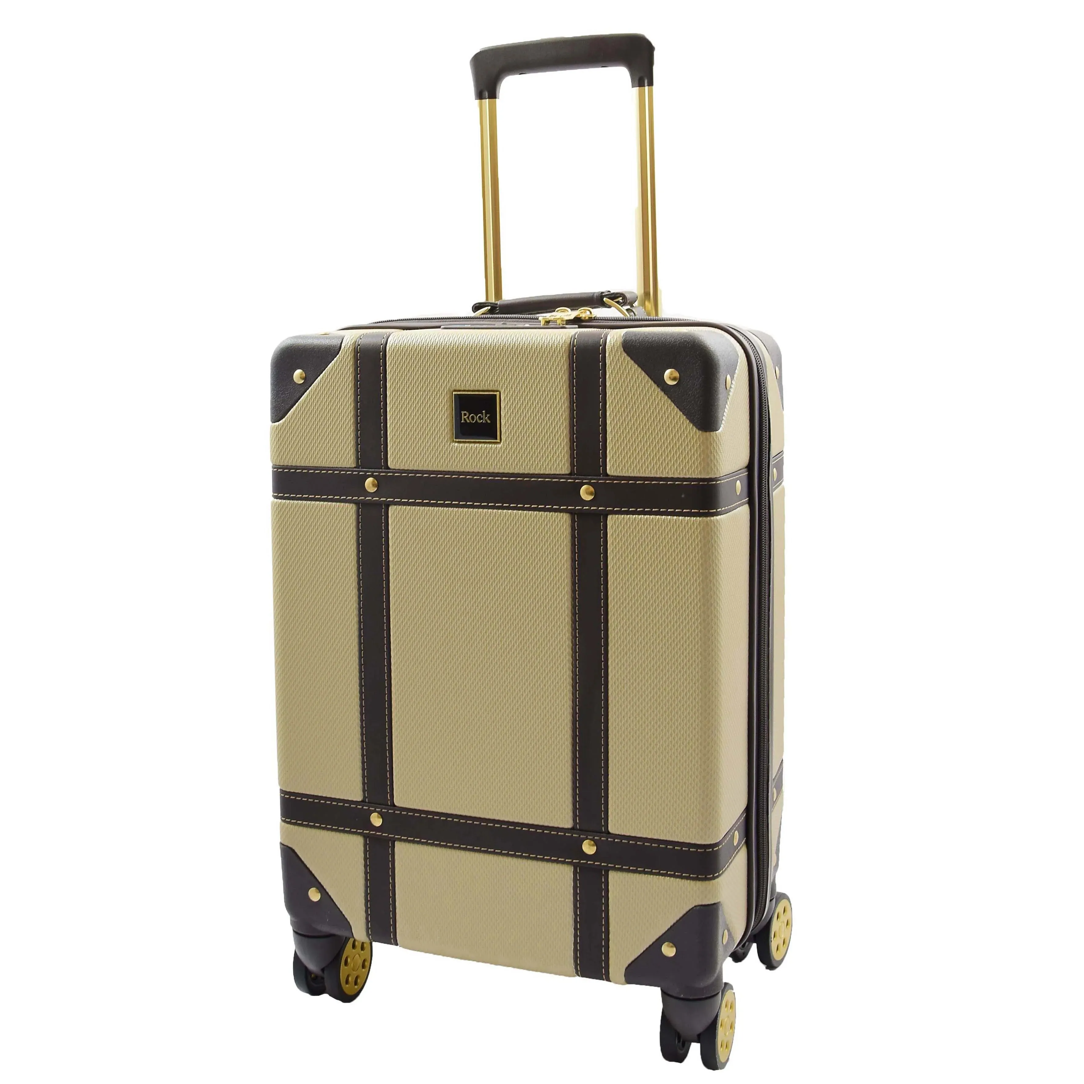 DR515 Travel Luggage with 8 Spinner Wheels Gold