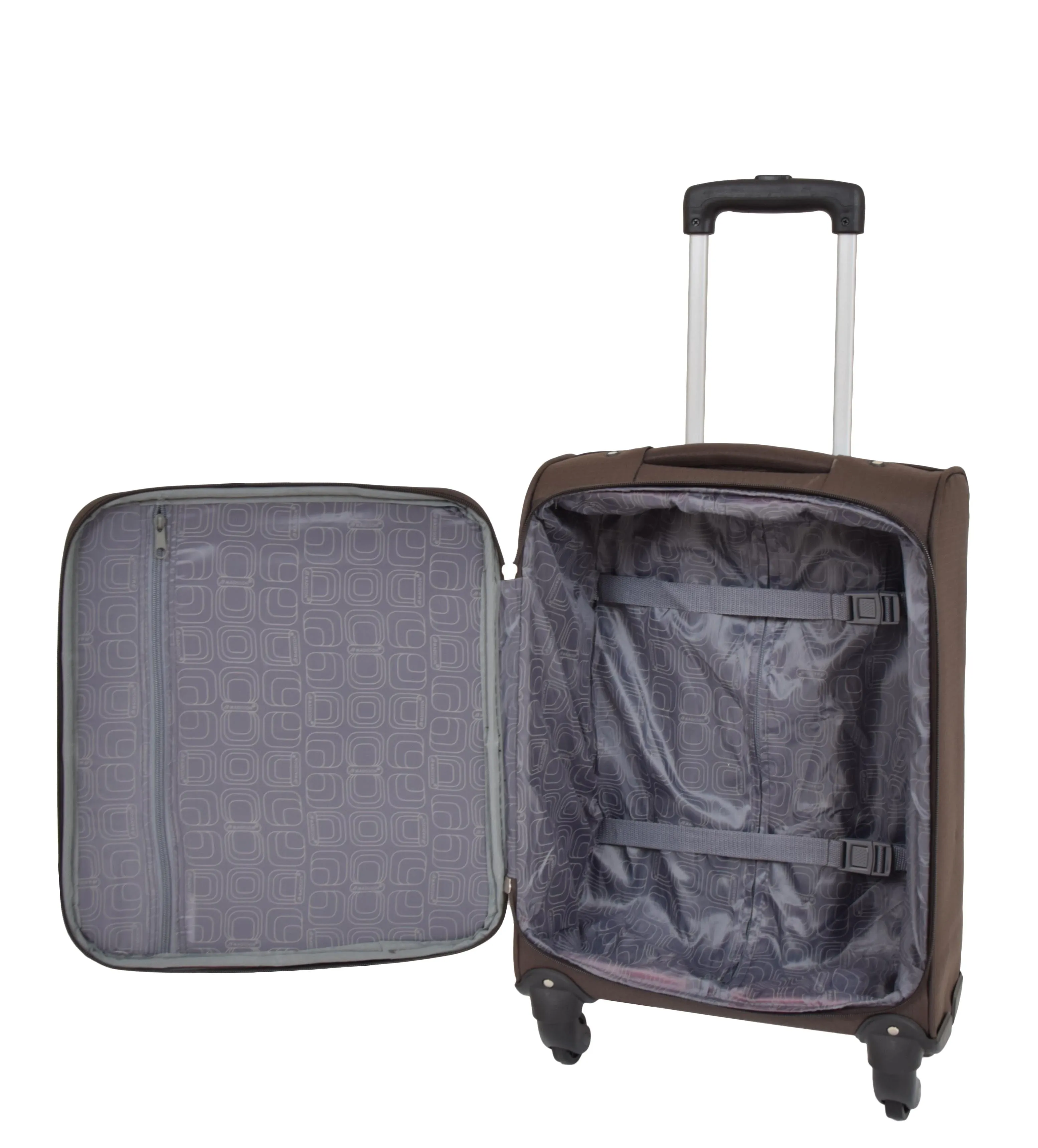 DR526 Soft Cabin Size Wheeled Suitcase Coffee