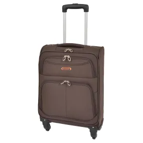 DR526 Soft Cabin Size Wheeled Suitcase Coffee