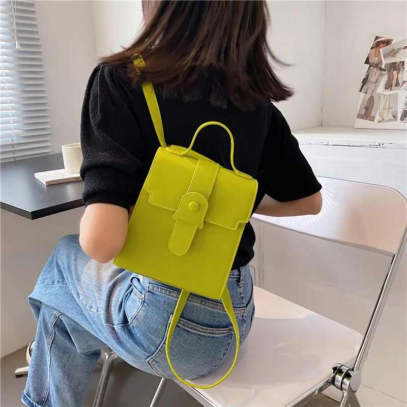 Fashion Leather Mini Backpack Women 2021 Small Mochilas Para Mujer High Quality Back Pack Travel Bags Purses and Handbags Brand