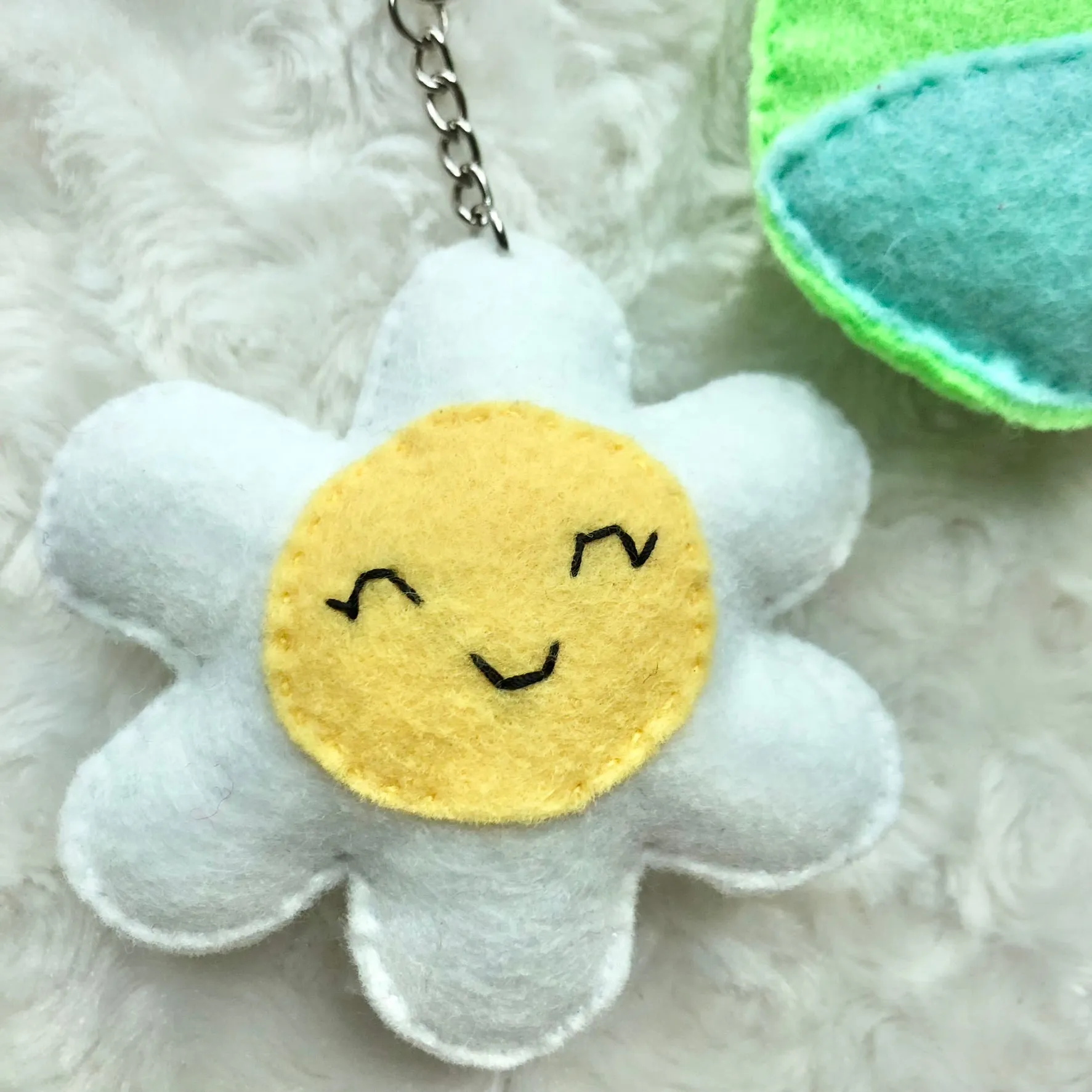 Felt Woodland Keychains- Frog, Daisy