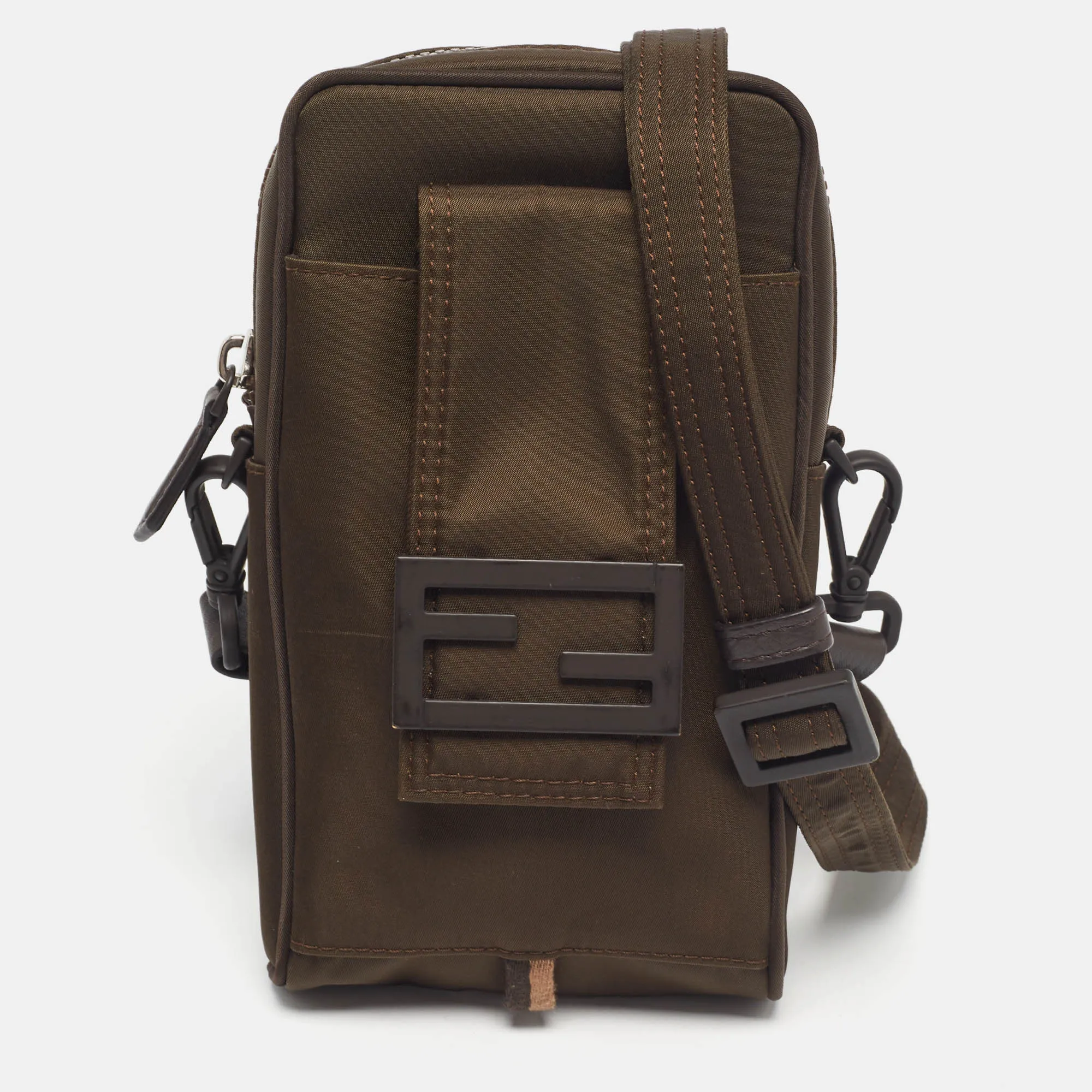 Green Nylon FF Phone Crossbody Bag
