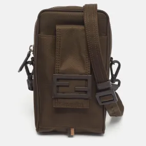 Green Nylon FF Phone Crossbody Bag