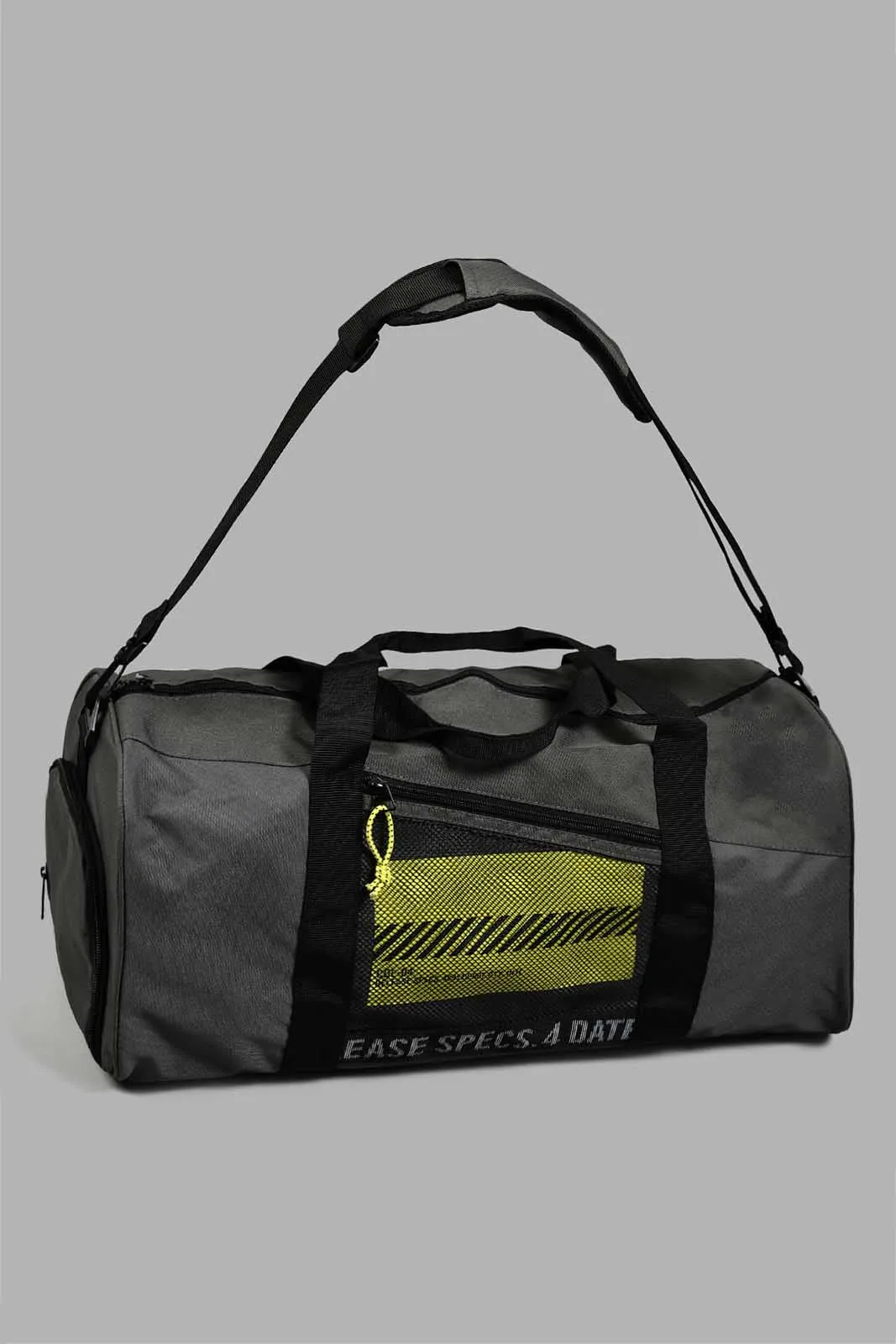 Grey Embellished Duffle Bag