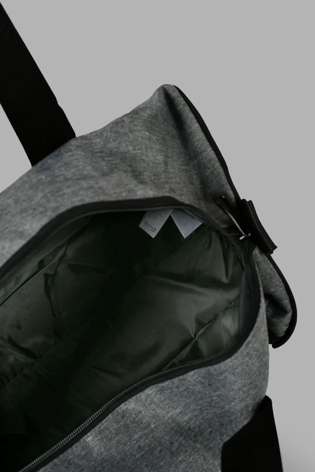 Grey Printed Duffle Bag