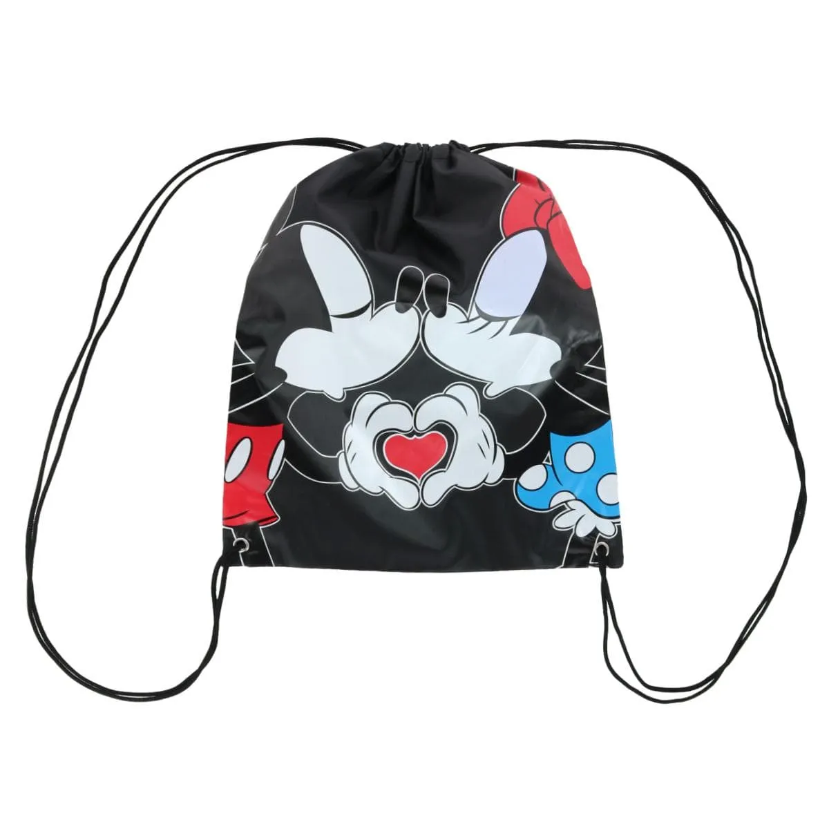 Jerry Leigh Disney Mickey Minnie Couple Kiss Drawstring Backpack Bag