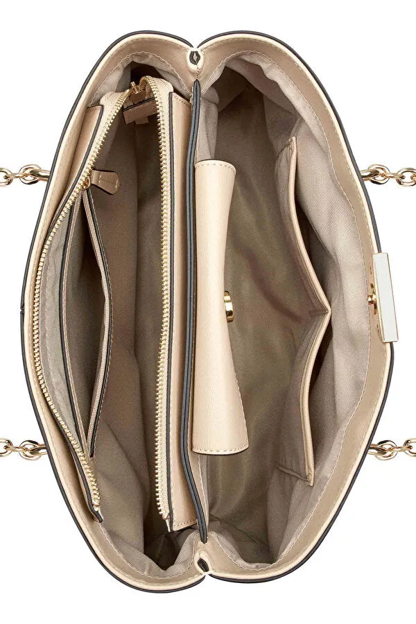 KEYSE JET SET TOTE BAG BEIGE