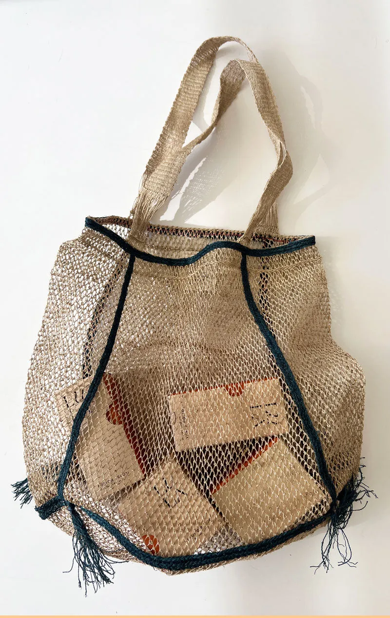 Large Black Piet Tassel tote