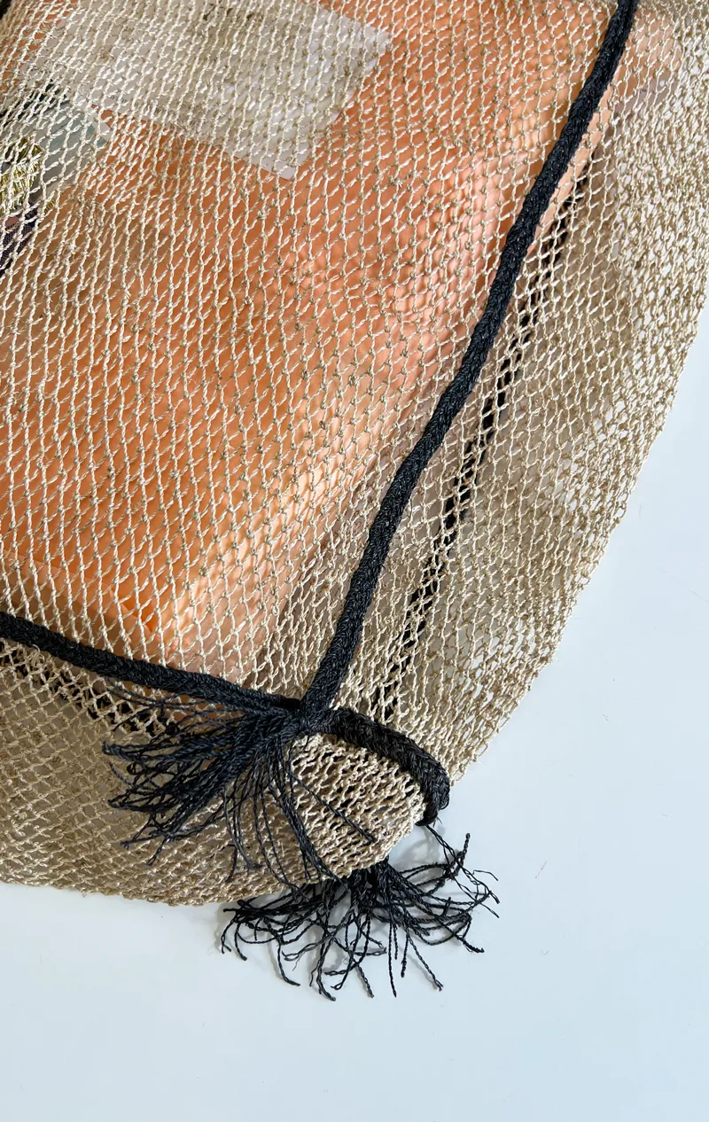 Large Black Piet Tassel tote