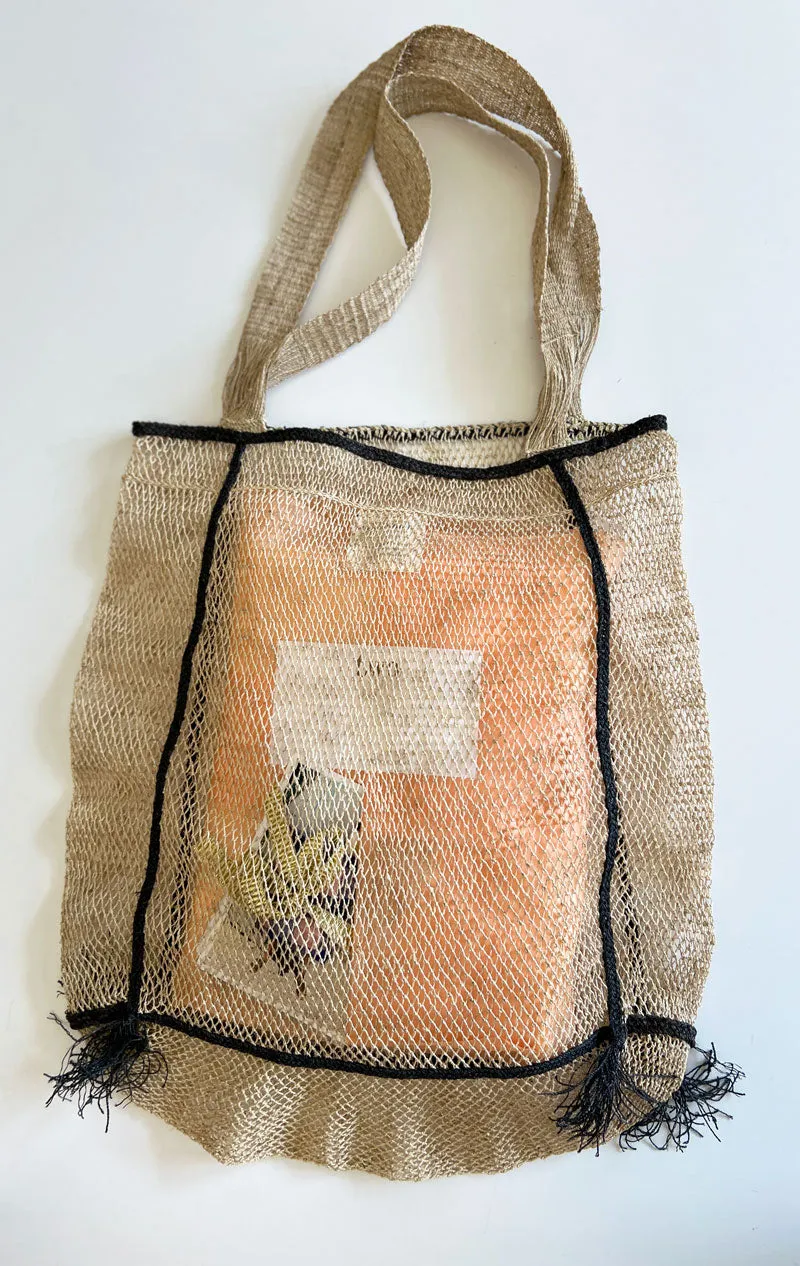 Large Black Piet Tassel tote