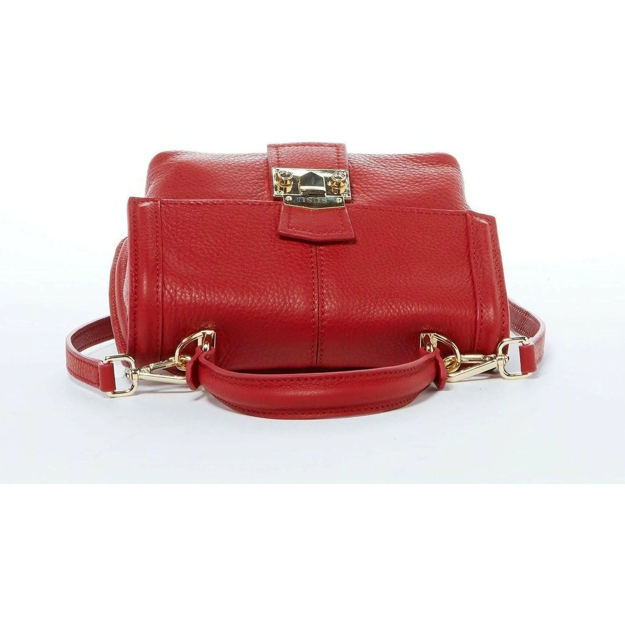 Linda Red Leather Backpack Purse