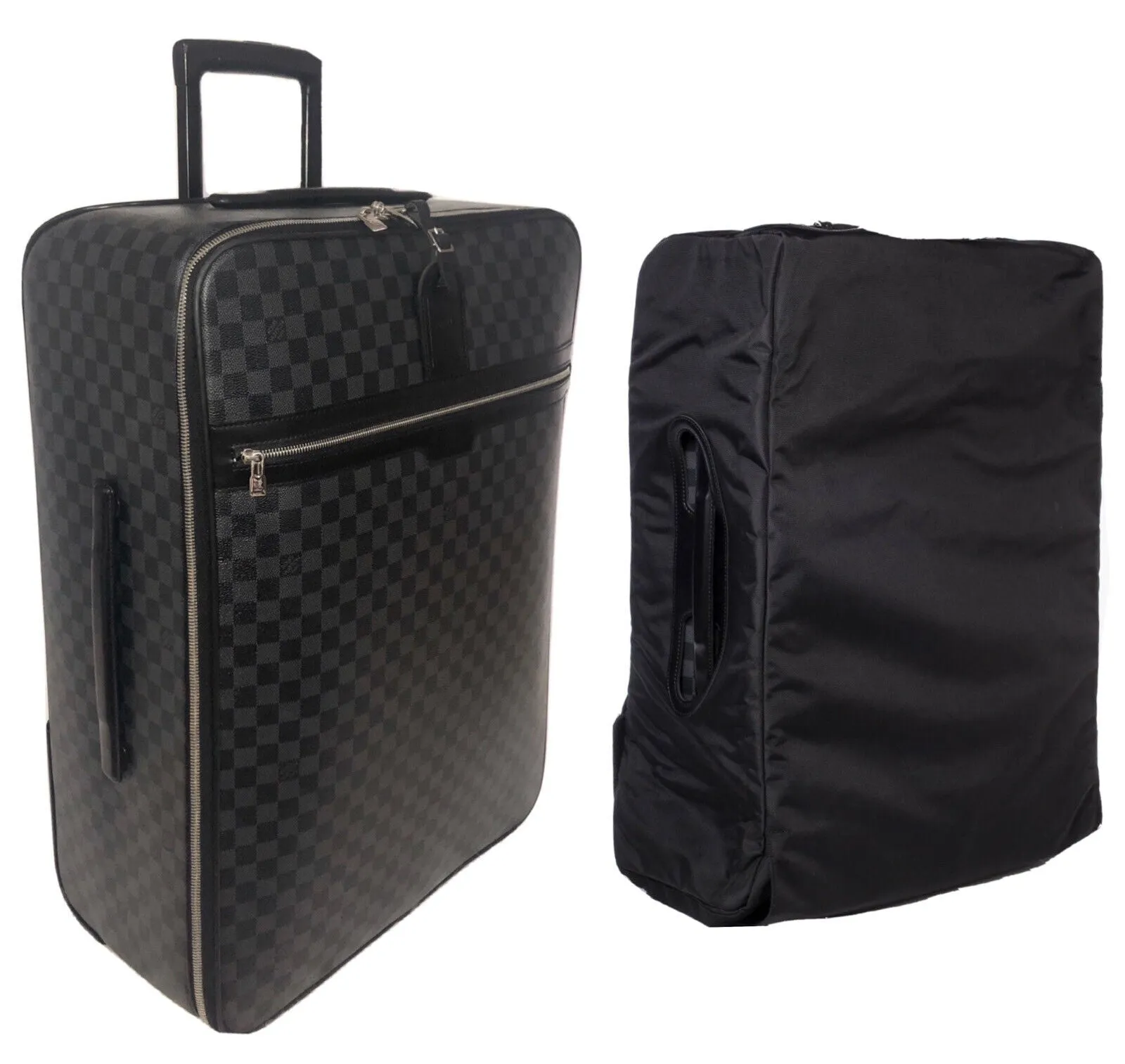 Louis Vuitton Business Pegase 65 Graphite Damier Suitcase Bag Luggage w/ Cover