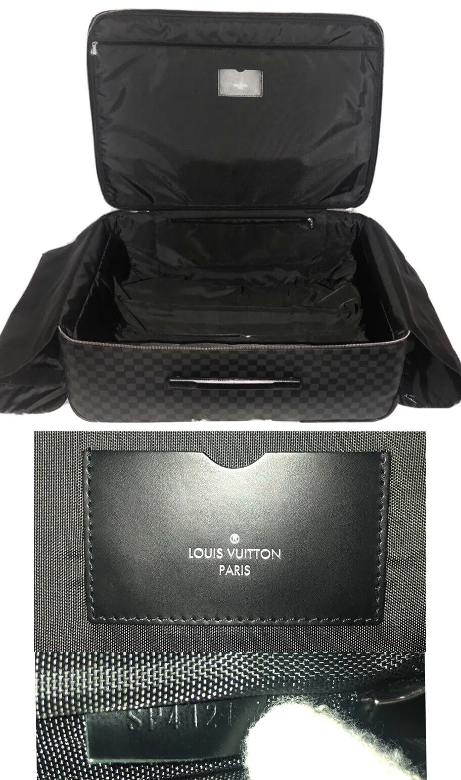 Louis Vuitton Business Pegase 65 Graphite Damier Suitcase Bag Luggage w/ Cover