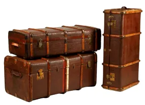 Luggage, Suitcases, Trunks, Travel, Set of 3, Medium Brown Tones, Vintage!!