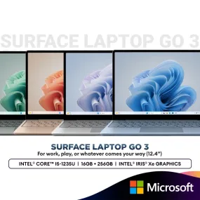 Microsoft Surface Laptop Go 3 12.4” PixelSense™ Display (Intel® Core™ i5-1235U | 16GB   256GB | Intel Iris Xe Graphics)