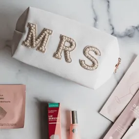 Mrs. White Zipper Cosmetics Pouch