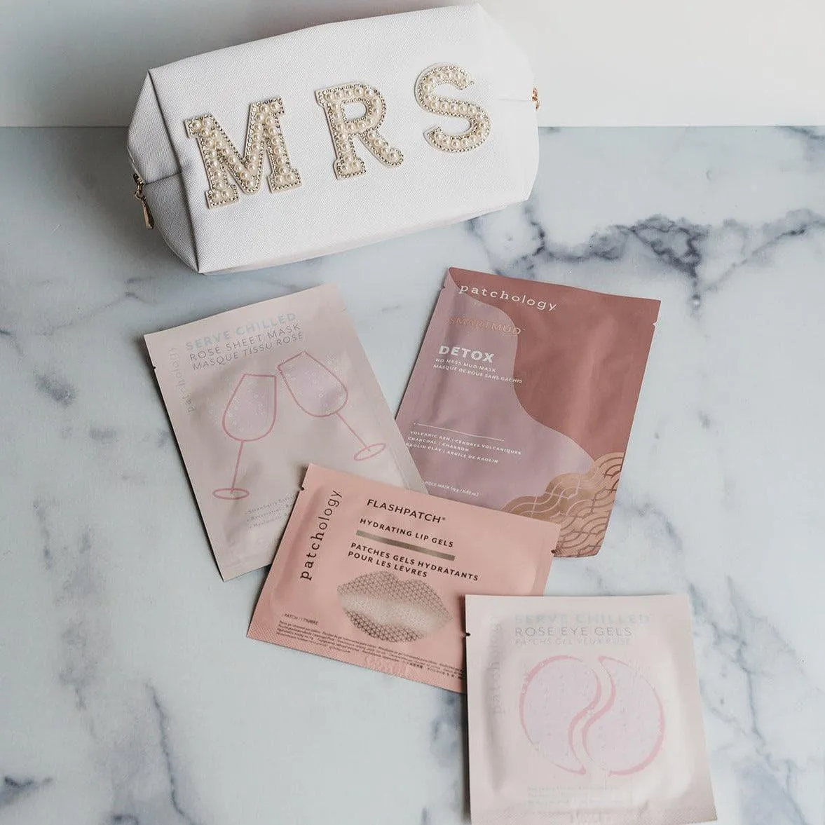 Mrs. White Zipper Cosmetics Pouch