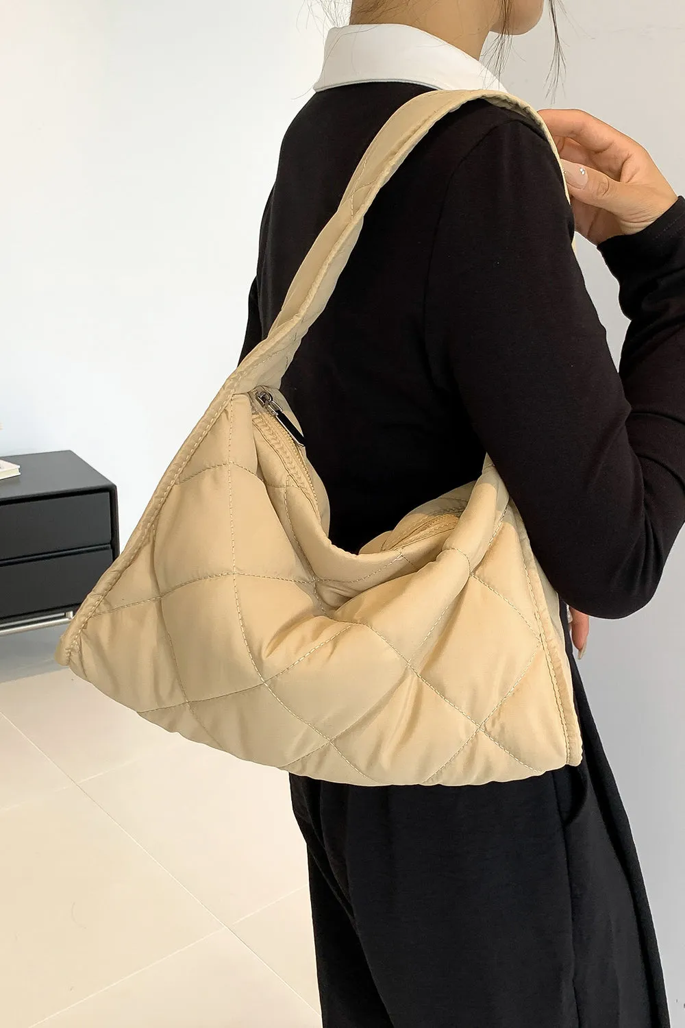 Nylon Shoulder Bag With Long Handle Casual Purses and Totes with Ziper