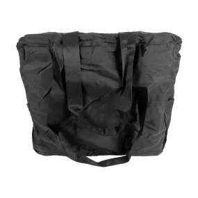 Nylon Zippered Shopping Tote, Black w/Yellow-Green Accent, 15" x 14".