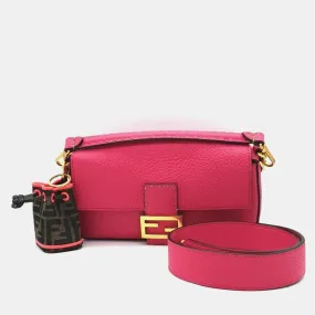 Piink Leather Selleria Baguette Bag w/ Montresor Bag Charm