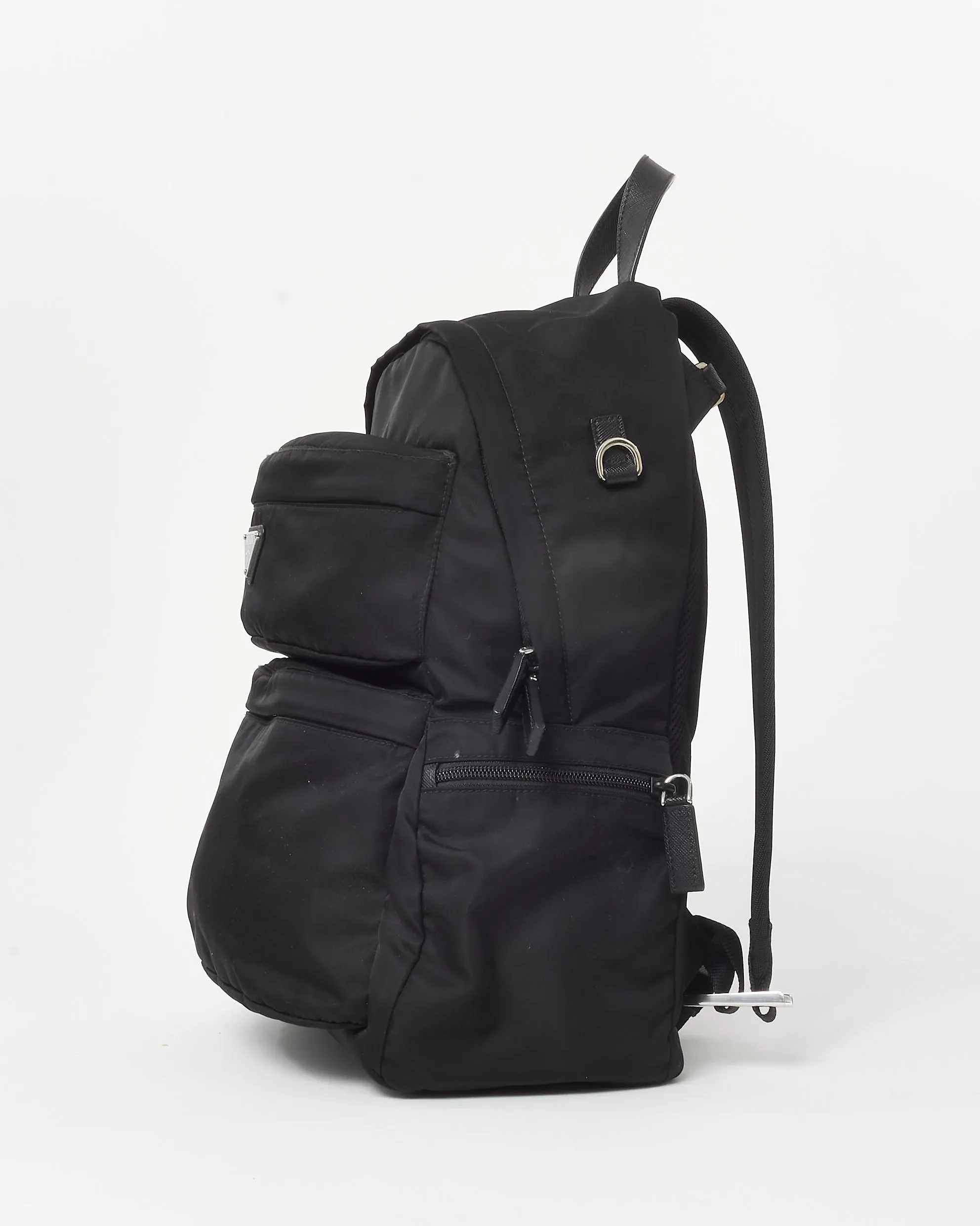 Prada Black Nylon Montagna Saffiano Day Backpack