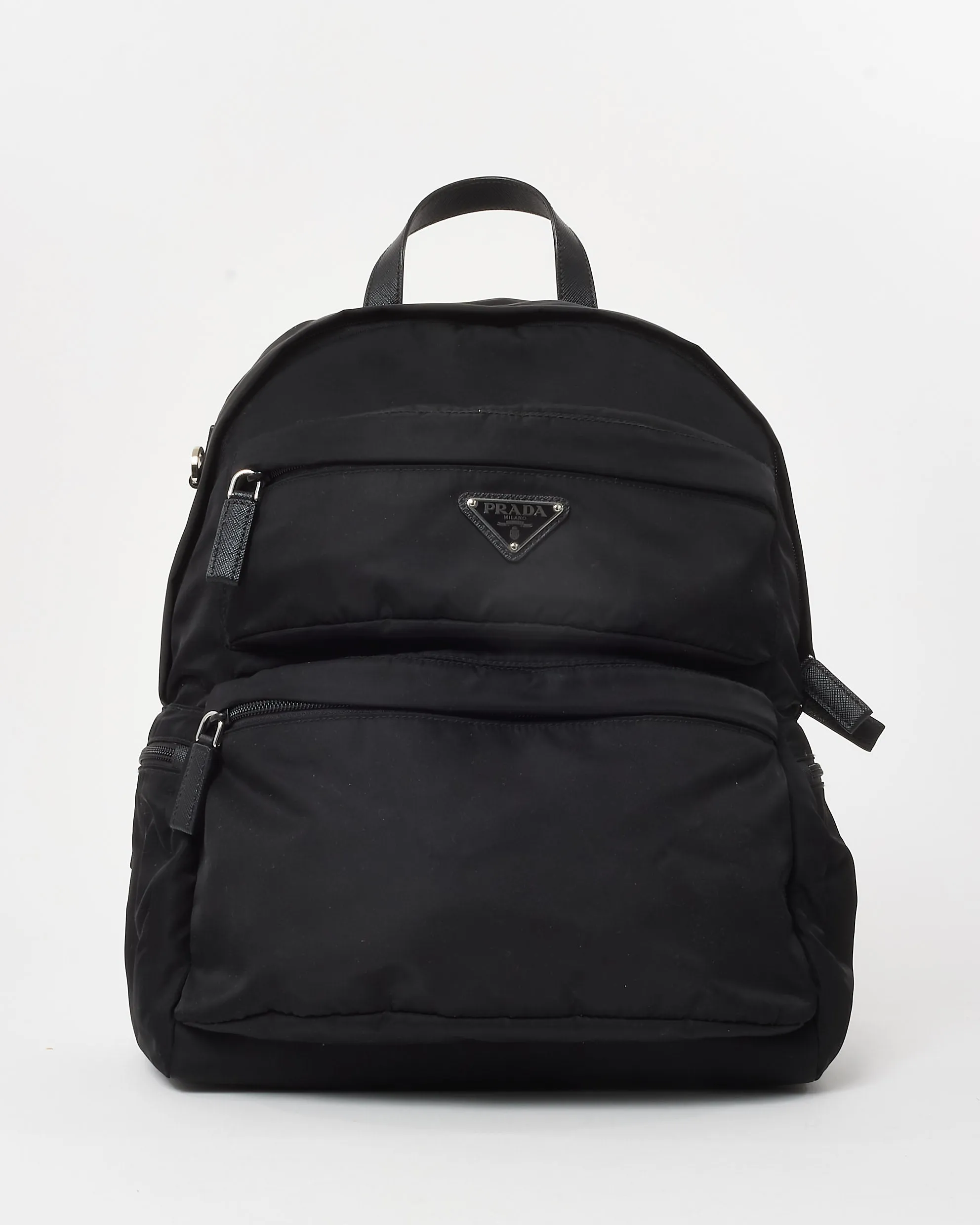 Prada Black Nylon Montagna Saffiano Day Backpack