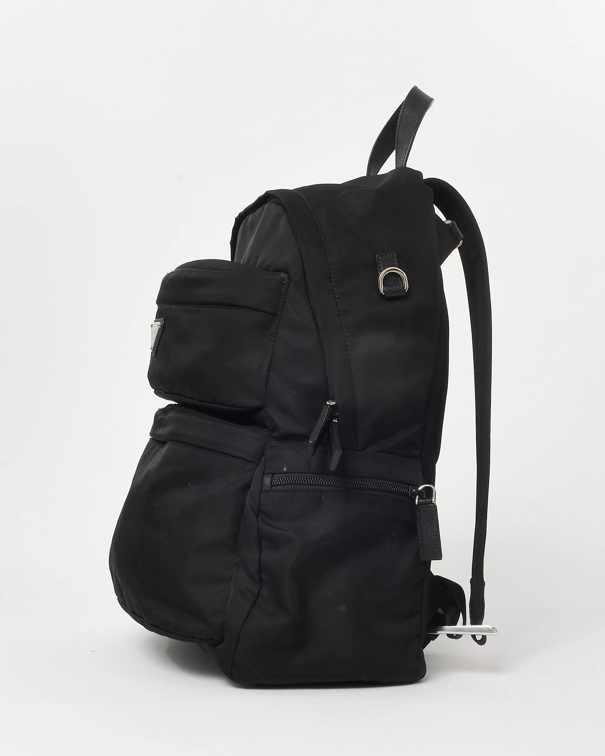 Prada Black Nylon Montagna Saffiano Day Backpack