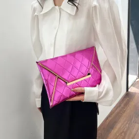 Quilted Flat Envelope Style Clutch Bags