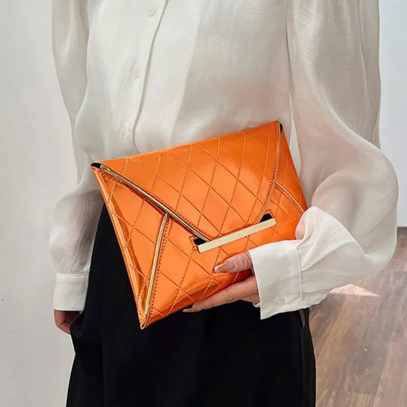 Quilted Flat Envelope Style Clutch Bags