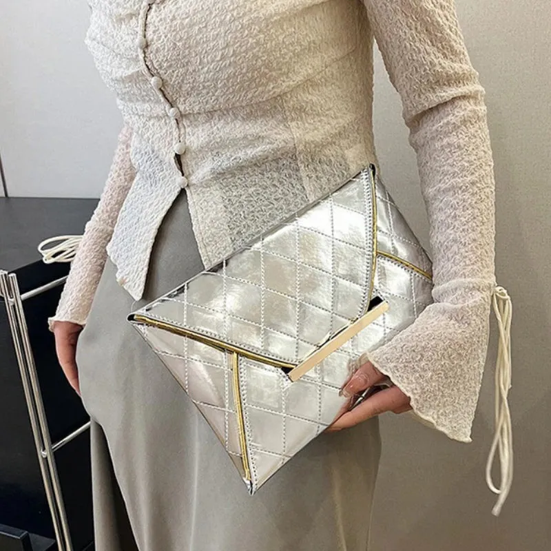 Quilted Flat Envelope Style Clutch Bags