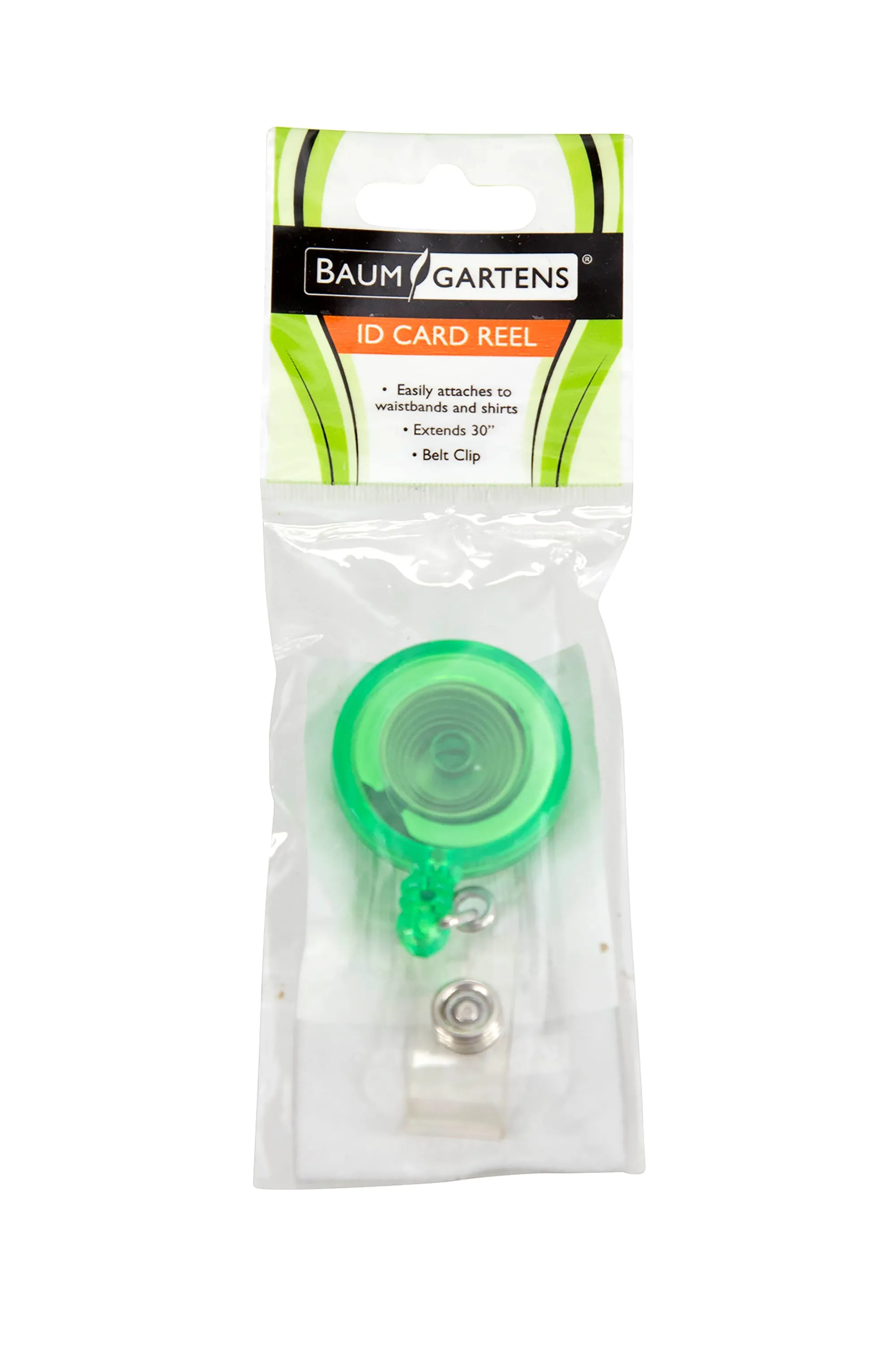 SICURIX Standard ID Badge Reel Round Belt Clip Strap GREEN (68856)