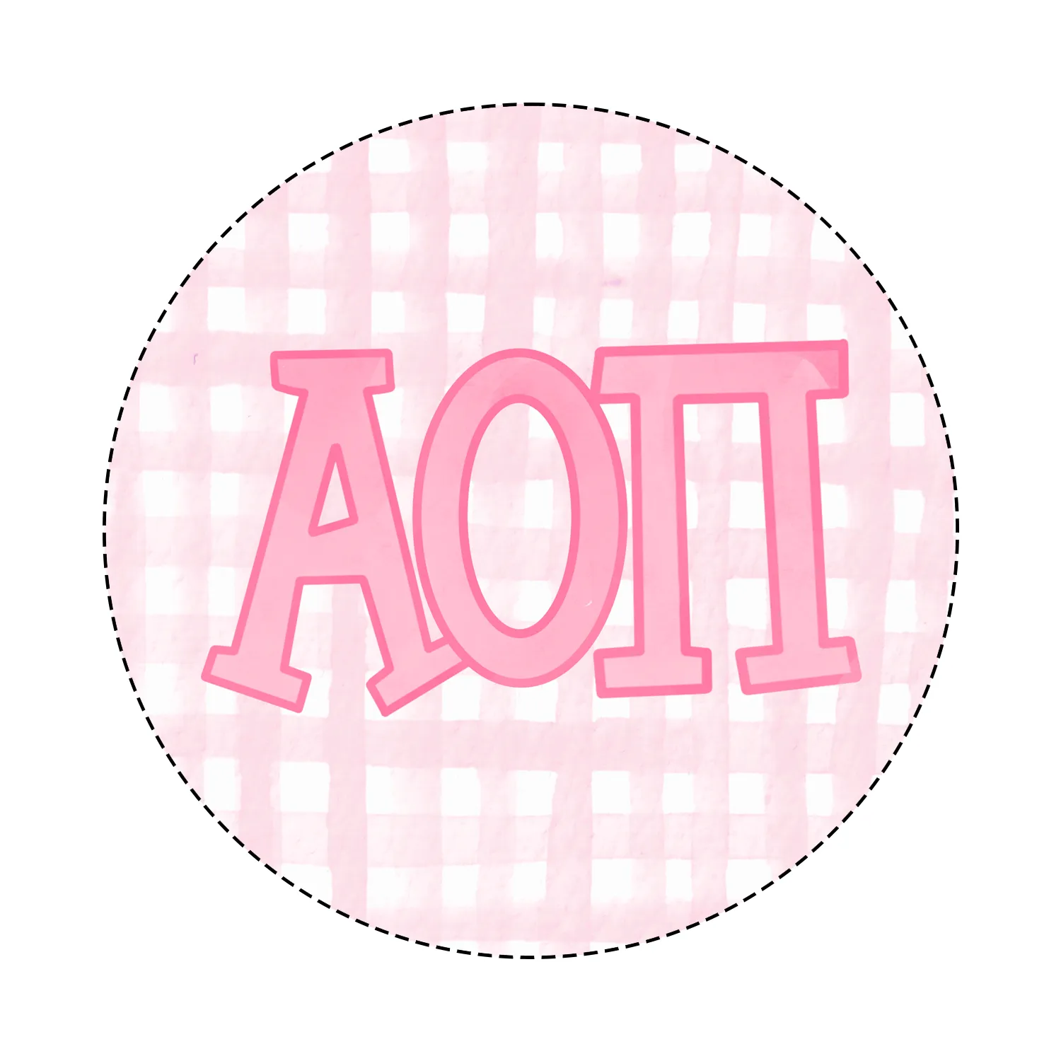 Sorority Watercolor Gingham Button