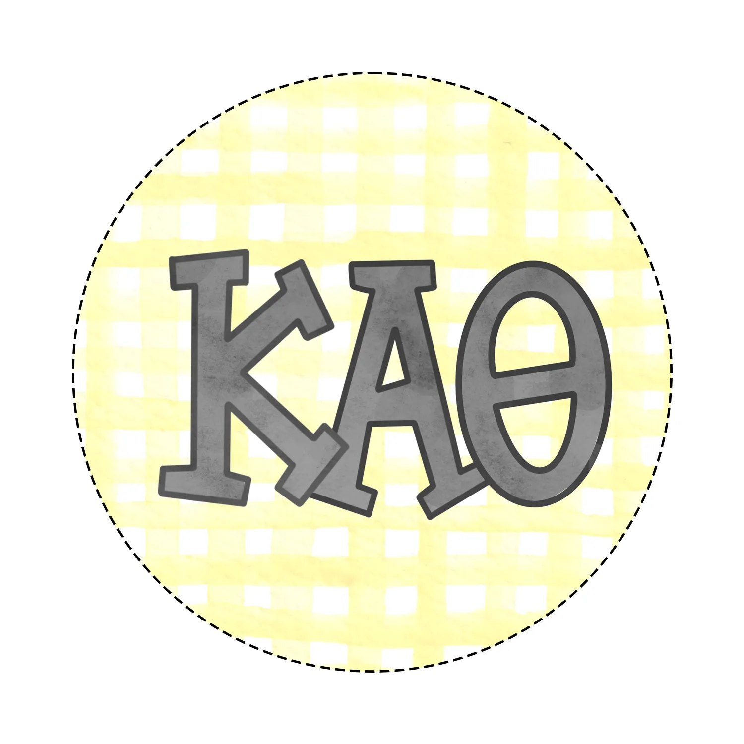 Sorority Watercolor Gingham Button