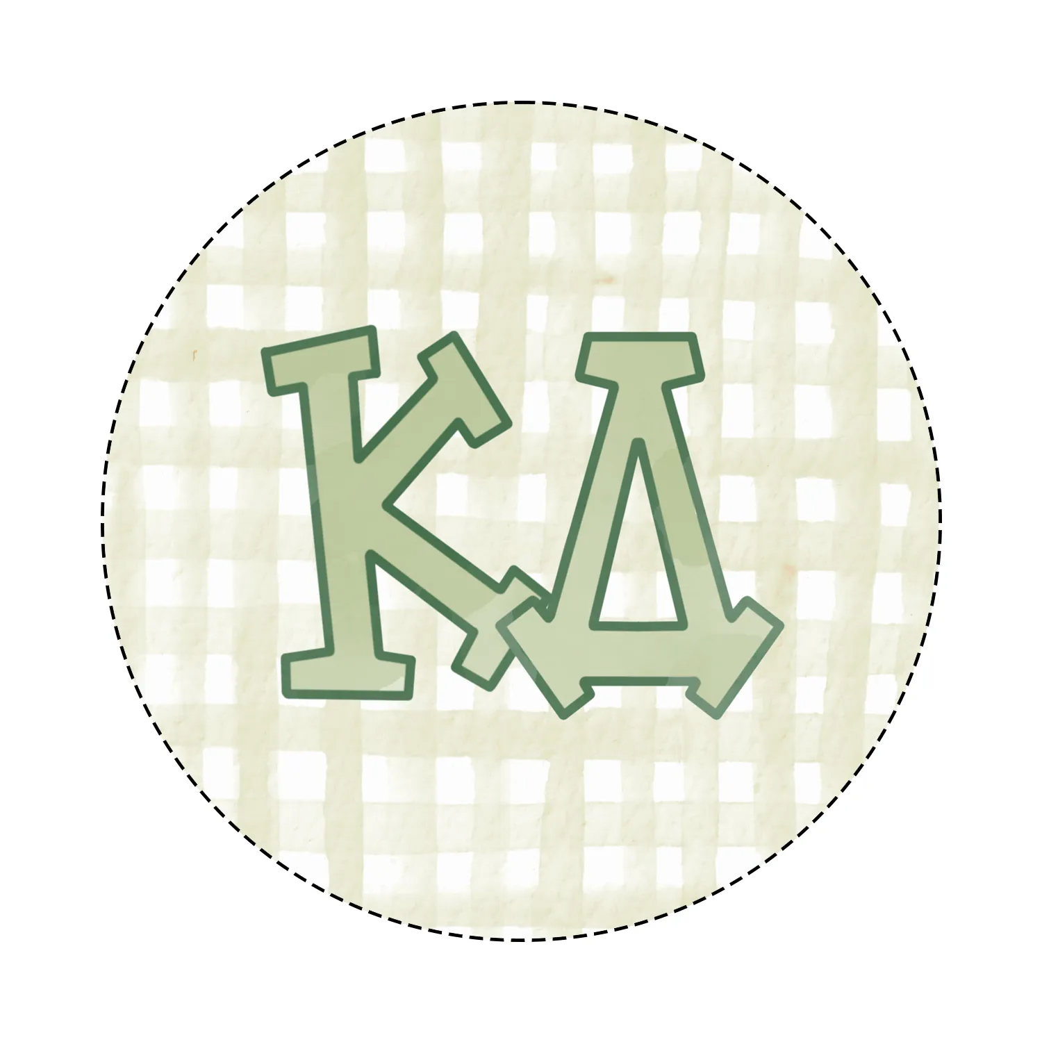 Sorority Watercolor Gingham Button