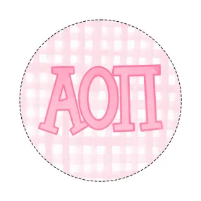 Sorority Watercolor Gingham Button