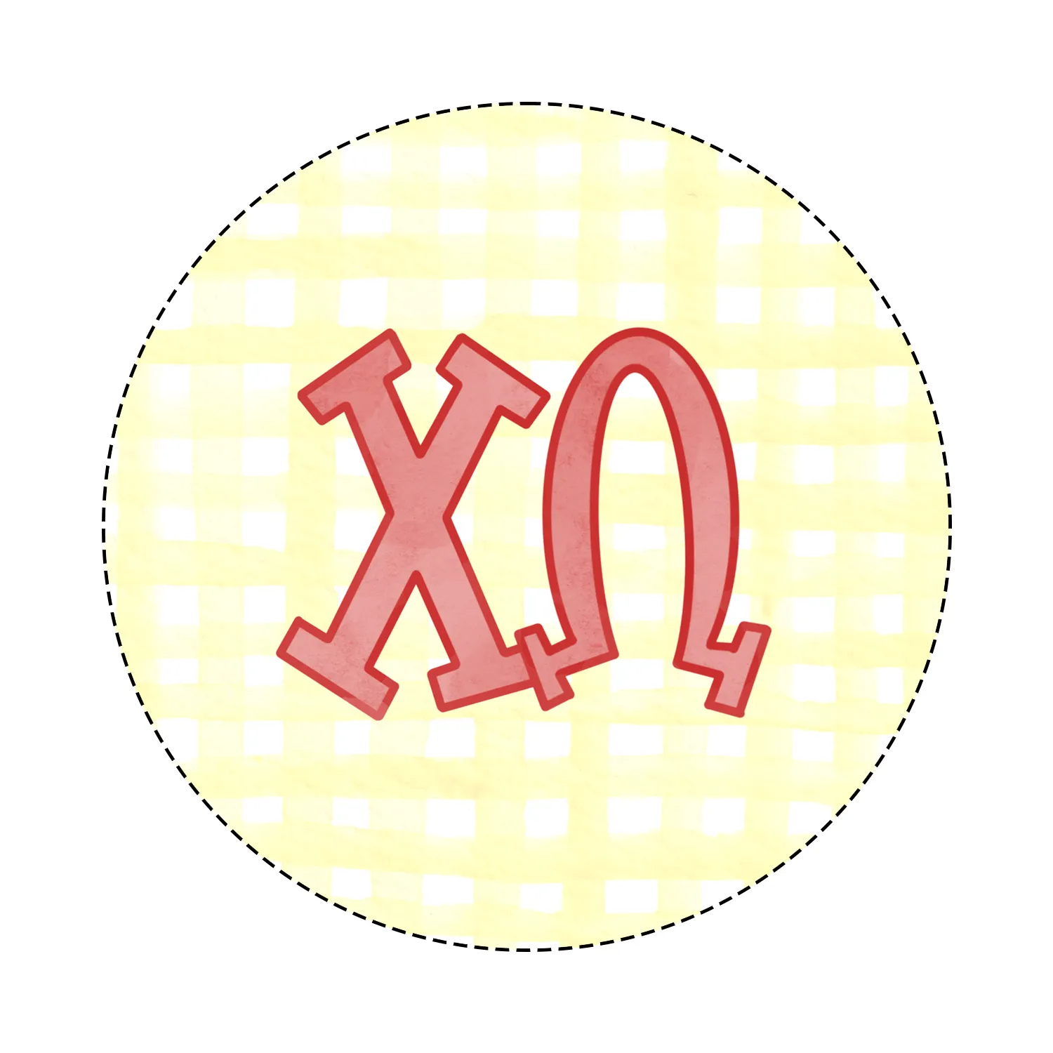 Sorority Watercolor Gingham Button