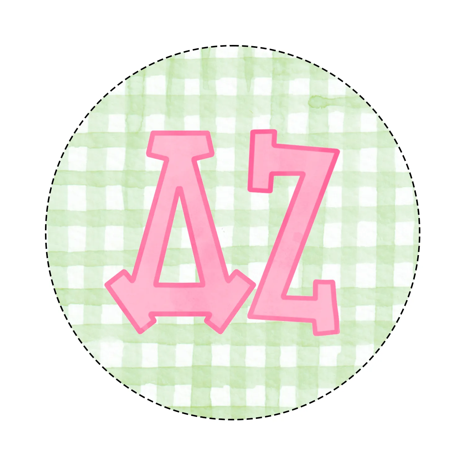 Sorority Watercolor Gingham Button