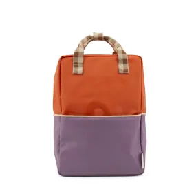 Sticky Lemon Colourblocking Large Backpack, OJ/Plum Purple/Schoolbus Brown