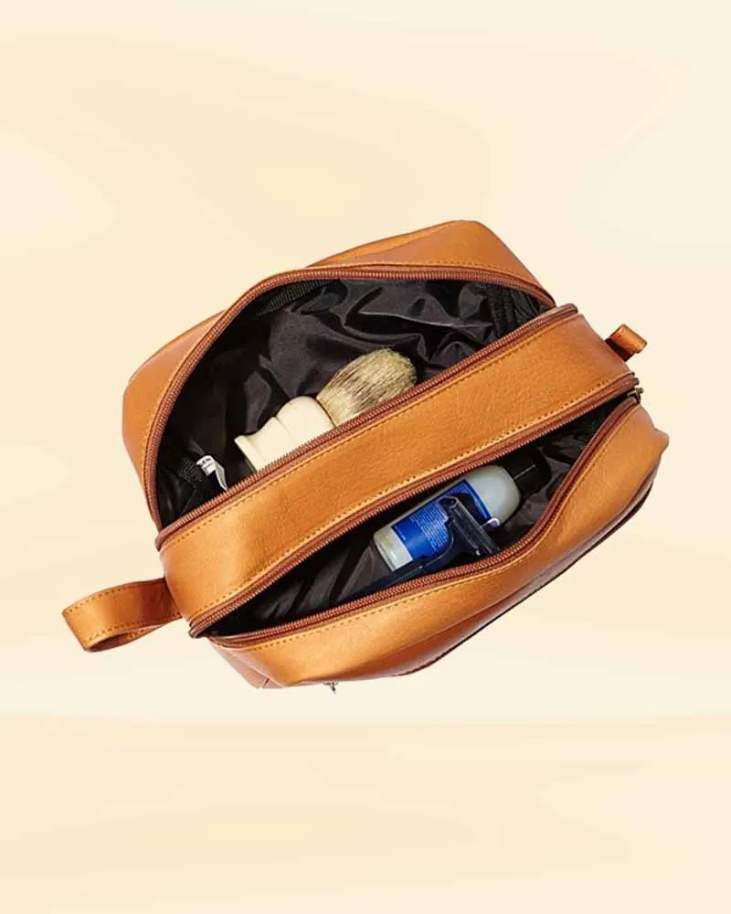 The Pricy Leather Large Duffle Bag Shaving Kit Combo