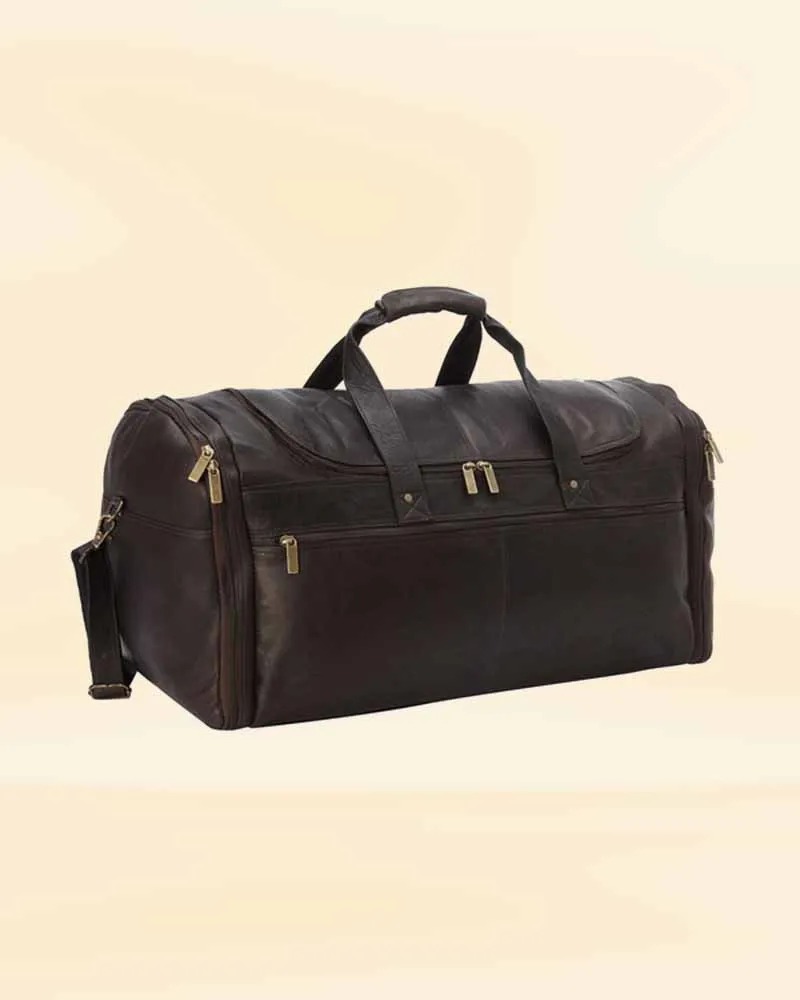 The Pricy Leather Large Duffle Bag Shaving Kit Combo