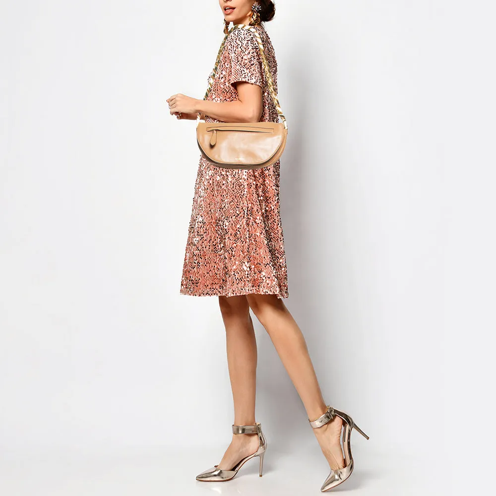 Trendy Inspired Burberry Beige Soft Leather Small Olympia Bag