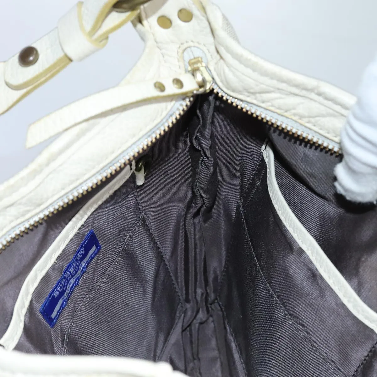 Trendy Inspired Burberry Blue Label Shoulder Bag Canvas Gray Auth 71350
